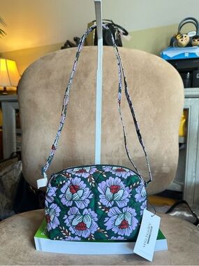 Vera Bradley Camera Crossbody Bag in Lotus Sea Moss Green, New w/ Tag